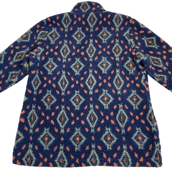 Orvis Sherpa Fleece Snow River Quarter Zip Pullover Aztec Southwestern Print M - Picture 11 of 16